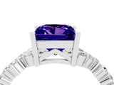 White gold Princess Cut Diamond Cluster Pavé Band with Four-Prong Setting_4