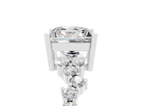 White gold Princess Cut Diamond Cluster Pavé Band with Four-Prong Setting_5