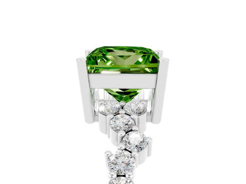 White gold Princess Cut Diamond Cluster Pavé Band with Four-Prong Setting_5