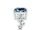 White gold Princess Cut Diamond Cluster Pavé Band with Four-Prong Setting_5