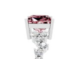 White gold Princess Cut Diamond Cluster Pavé Band with Four-Prong Setting_5