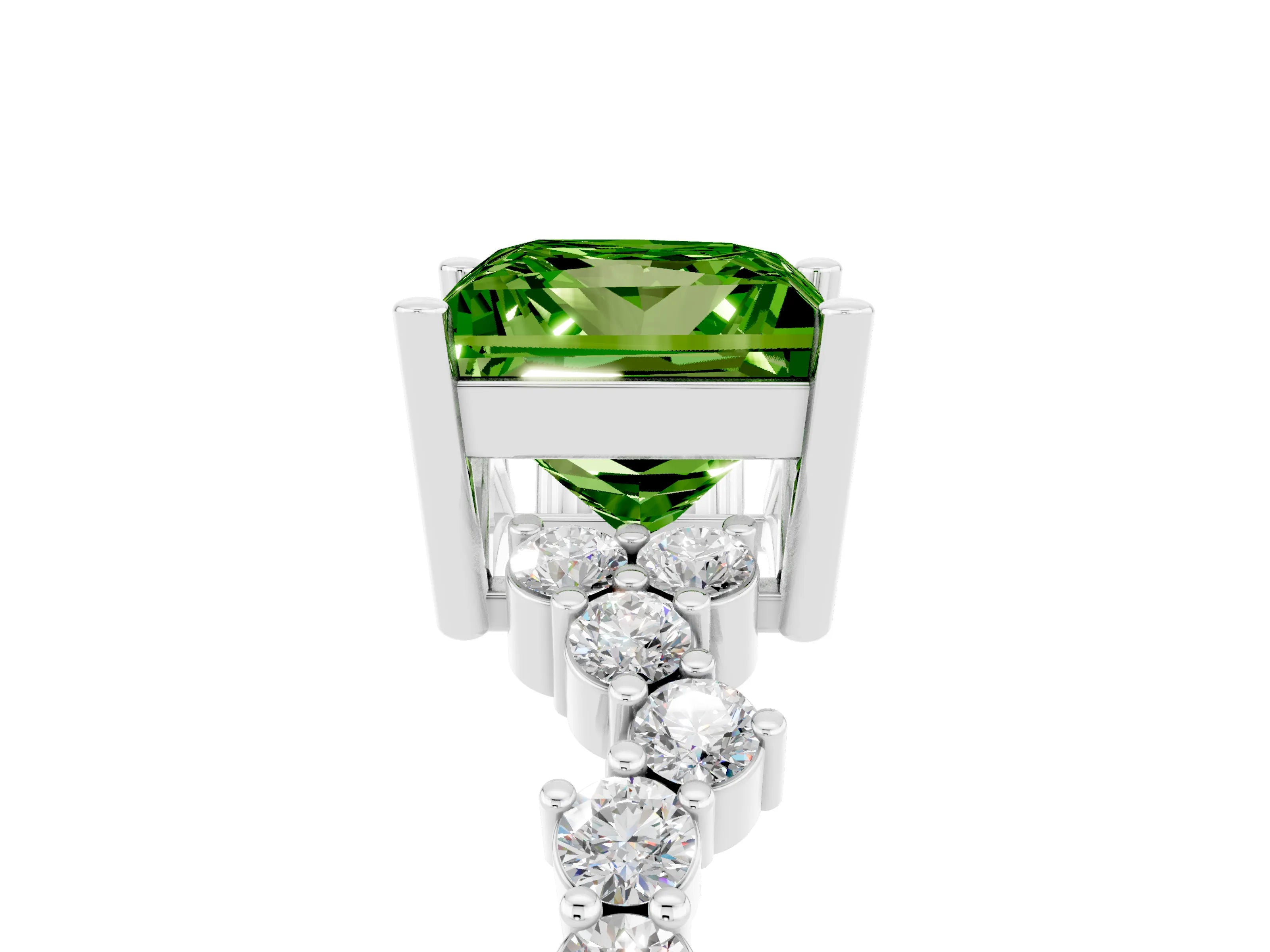 White gold Princess Cut Diamond Cluster Pavé Band with Four-Prong Setting_5