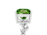 White gold Princess Cut Diamond Cluster Pavé Band with Four-Prong Setting_5