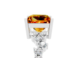 White gold Princess Cut Diamond Cluster Pavé Band with Four-Prong Setting_5