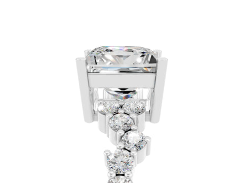 White gold Princess Cut Diamond Cluster Pavé Band with Four-Prong Setting_5