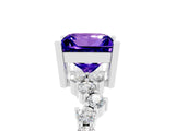 White gold Princess Cut Diamond Cluster Pavé Band with Four-Prong Setting_5