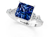 White gold Princess Cut Diamond Cluster Pavé Band with Four-Prong Setting_7