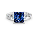 White gold Princess Cut Diamond Cluster Pavé Band with Four-Prong Setting_8