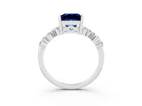 White gold Princess Cut Diamond Cluster Pavé Band with Four-Prong Setting_9