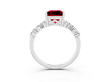 White gold Princess Cut Diamond Cluster Pavé Band with Four-Prong Setting_9