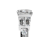 White gold Princess Cut Diamond Engagement Ring with Baguette Side Stones and Channel Set Band_45