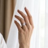 White gold Princess Cut Diamond Engagement Ring with Milgrain Channel Set Band and Prong Setting_150