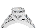 White gold Princess Cut Diamond Engagement Ring with Pavé Band and Four-Prong Setting_69