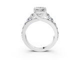 White gold Princess Cut Diamond Engagement Ring with Pavé Band and Four-Prong Setting_71
