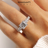 White gold Princess Cut Diamond Engagement Ring with Pavé Band and Four-Prong Setting_90