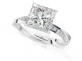 White gold Princess Cut Diamond Engagement Ring with Side Stone Accents and Four-Prong Setting_108
