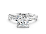 White gold Princess Cut Diamond Engagement Ring with Side Stone Accents and Four-Prong Setting_23