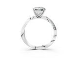 White gold Princess Cut Diamond Engagement Ring with Side Stone Accents and Four-Prong Setting_26