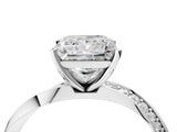 White gold Princess Cut Diamond Engagement Ring with Side Stone Accents and Four-Prong Setting_27