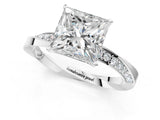 White gold Princess Cut Diamond Engagement Ring with Side Stone Accents and Four-Prong Setting_36