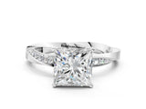 White gold Princess Cut Diamond Engagement Ring with Side Stone Accents and Four-Prong Setting_41