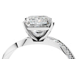 White gold Princess Cut Diamond Engagement Ring with Side Stone Accents and Four-Prong Setting_42
