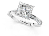 White gold Princess Cut Diamond Engagement Ring with Side Stone Accents and Four-Prong Setting_42