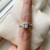 White gold Princess Cut Diamond Engagement Ring with Side Stone Accents and Four-Prong Setting_53