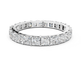 Silver Princess Cut Diamond Eternity Band with Channel Setting and Shared Prong