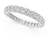 10K White Gold Princess Cut Diamond Eternity Band with Channel Setting and Shared Prong