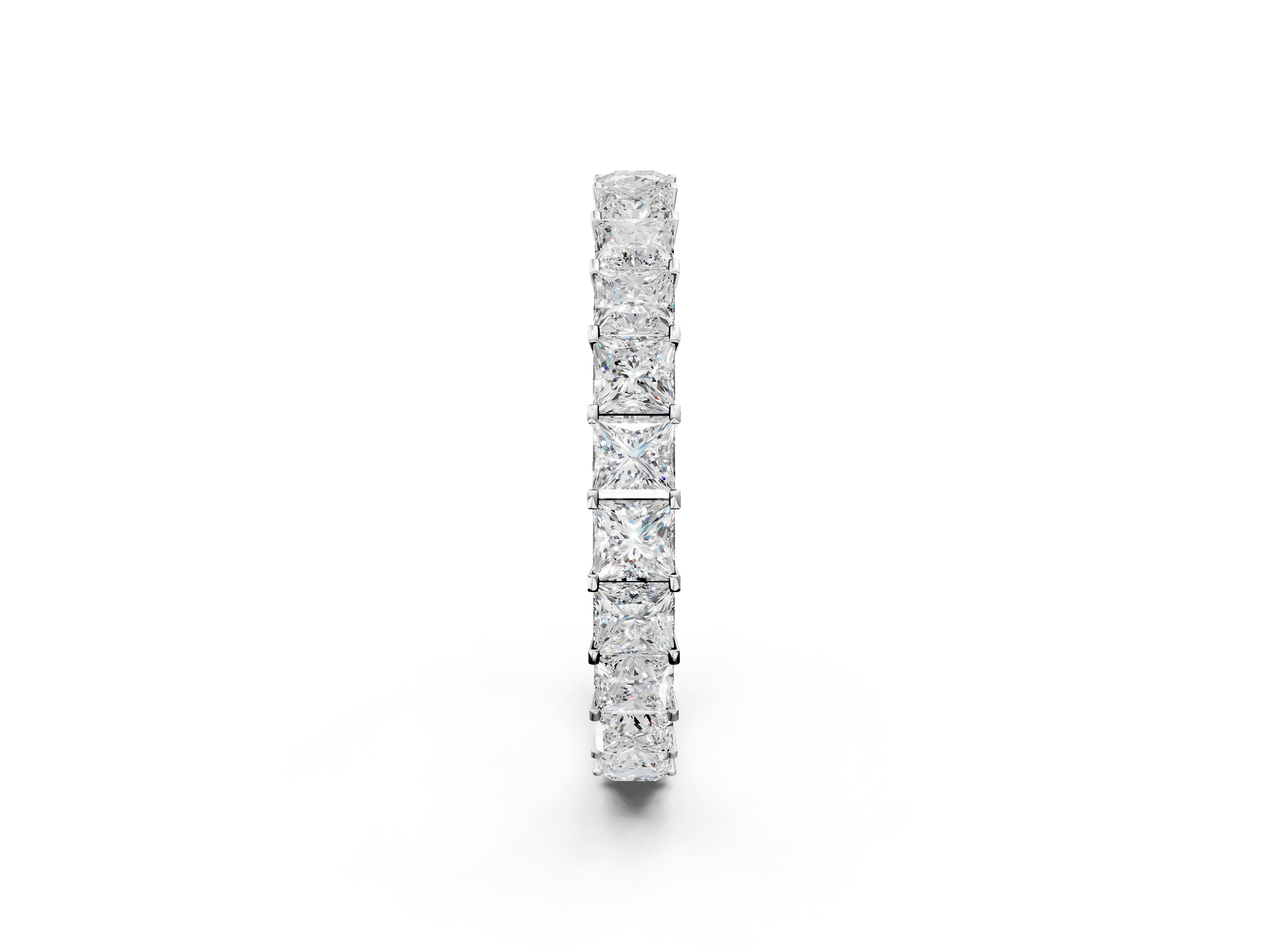 White gold Princess Cut Diamond Eternity Band with Channel Setting and Shared Prong_20