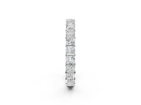 White gold Princess Cut Diamond Eternity Band with Channel Setting and Shared Prong_20