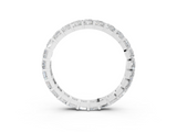 Silver Princess Cut Diamond Eternity Band with Channel Setting and Shared Prong