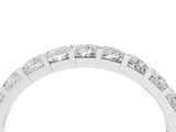 Silver Princess Cut Diamond Eternity Band with Channel Setting and Shared Prong