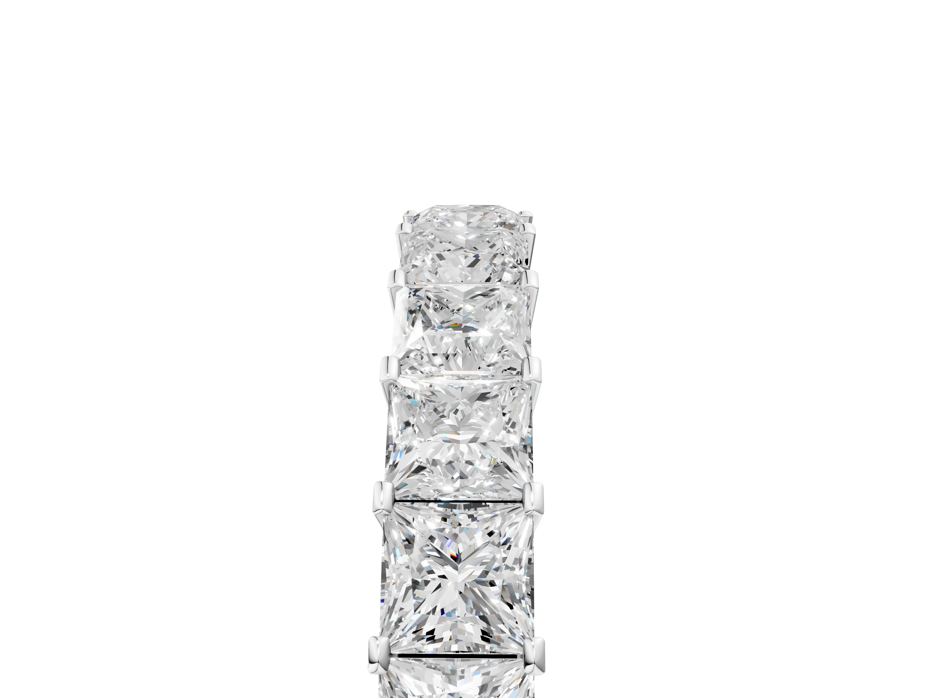 White gold Princess Cut Diamond Eternity Band with Channel Setting and Shared Prong_23