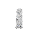 Silver Princess Cut Diamond Eternity Band with Channel Setting and Shared Prong