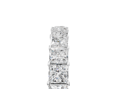 White gold Princess Cut Diamond Eternity Band with Channel Setting and Shared Prong_23