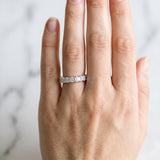 Silver Princess Cut Diamond Eternity Band with Channel Setting and Shared Prong