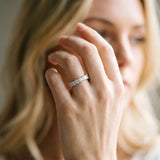 Silver Princess Cut Diamond Eternity Band with Channel Setting and Shared Prong