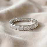 White gold Princess Cut Diamond Eternity Band with Channel Setting and Shared Prong_38