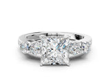 White gold Princess Cut Diamond Five-Stone Prong Set White Gold Ring_51