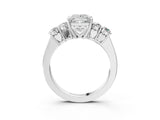 White gold Princess Cut Diamond Five-Stone Prong Set White Gold Ring_54