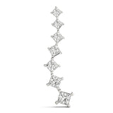 White gold Princess Cut Diamond Graduated Prong Pendant 1
