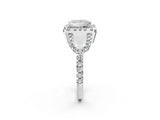 White gold Princess Cut Diamond Halo Engagement Ring with Open Split Pavé Band_16