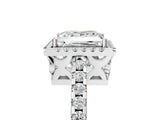 White gold Princess Cut Diamond Halo Engagement Ring with Pavé Band and Prong Setting_32