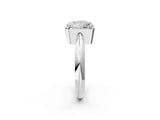 White gold Princess Cut Diamond Halo Engagement Ring with Split Shank and Four-Prong Setting_110