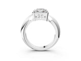 White gold Princess Cut Diamond Halo Engagement Ring with Split Shank and Four-Prong Setting_111