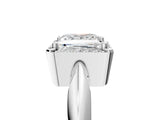 White gold Princess Cut Diamond Halo Engagement Ring with Split Shank and Four-Prong Setting_113
