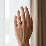 White gold Princess Cut Diamond Halo Engagement Ring with Split Shank and Four-Prong Setting_98