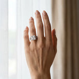 Silver 1.06 Carat E VS1 Princess Diamond Halo Engagement Ring with Split Shank and Four-Prong Setting